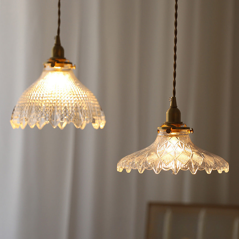 Mid-Century Vintage Glazen Schijf Hanglamp