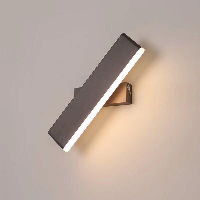 Aqsa Minimalistische LED Wandlamp - Zwart/Goud/Bruin, Slaapkamer, Metaal