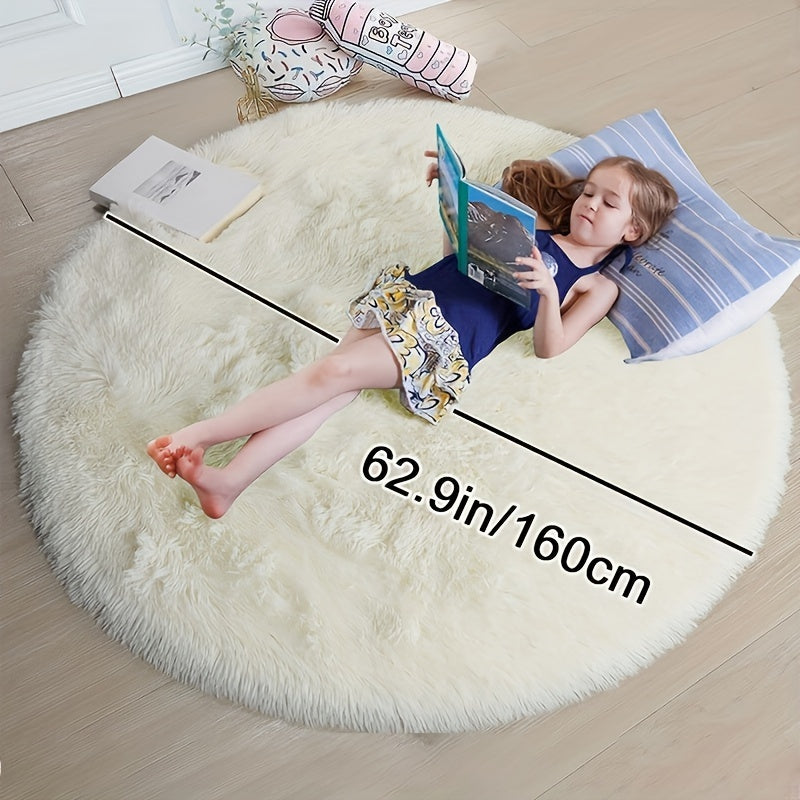 Ultra Soft Plush Rond Vloerkleed – Fluffy, Antislip, Waterdicht