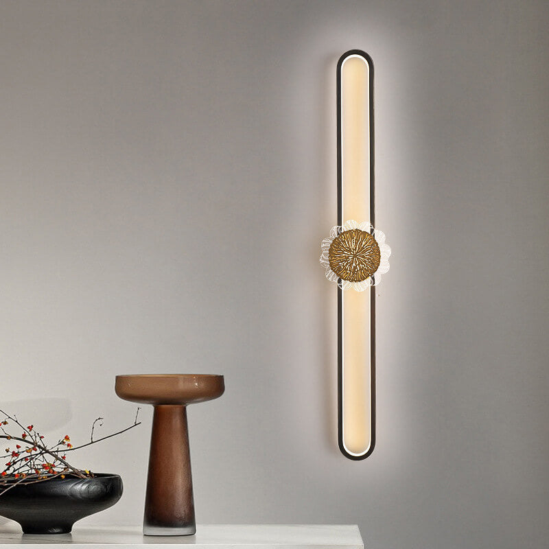 Industriële minimalistische LED-wandlamp met koperen ring