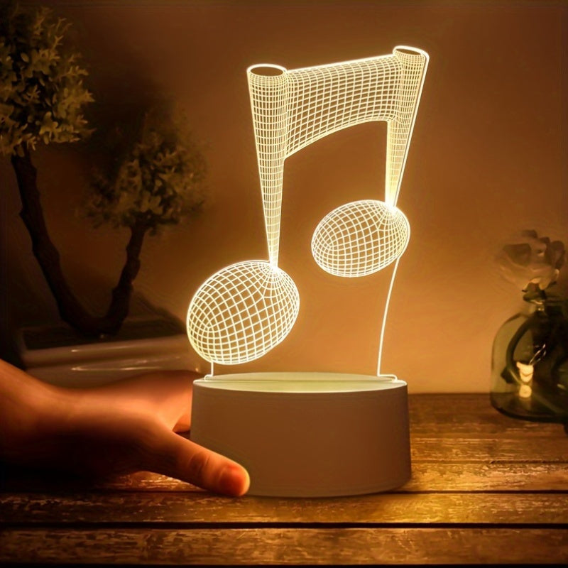 LumiNote - Acryl Muzieknoot Nachtlampje, 3D LED Frame, USB-Aangedreven