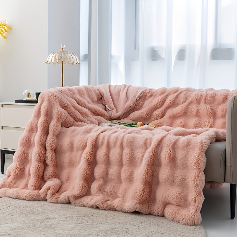 Luxe Ultra-Zachte Fleece Deken – Imitatie Konijnenvacht, Perfect voor Bank, Bed en Reizen