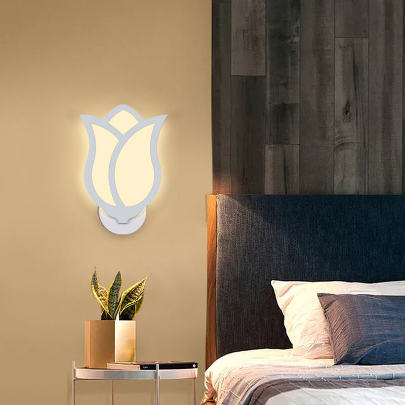 Moderne, minimalistische, creatieve LED-wandlamp in rozenontwerp