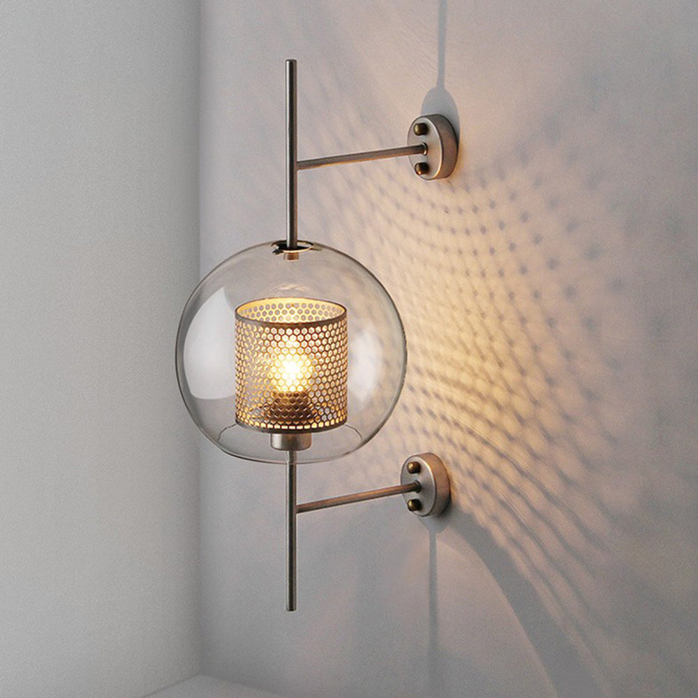 Oneal Industriële LED Wandlamp - Zilver/Goud - Binnen - Metaal/Glas