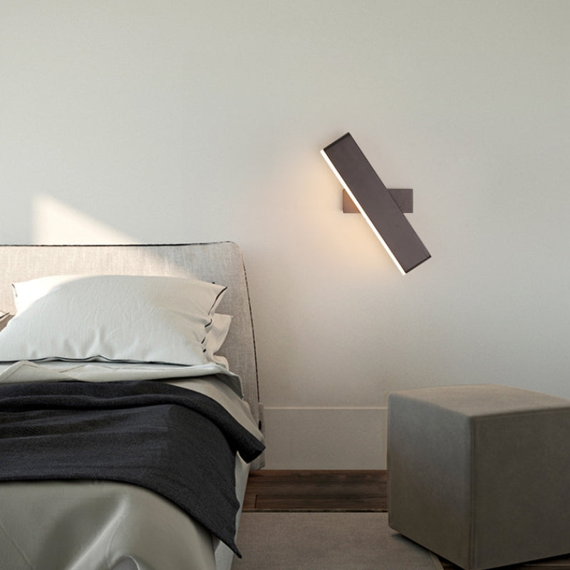 Aqsa Minimalistische LED Wandlamp - Zwart/Goud/Bruin, Slaapkamer, Metaal