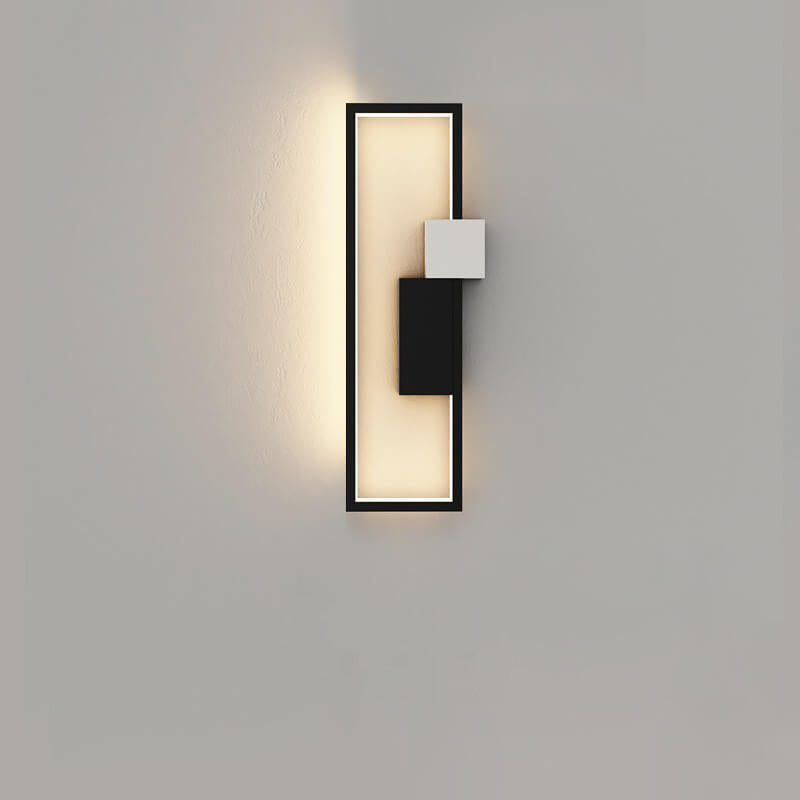 Minimalistische vierkante LED-wandlamp met ijzeren en siliconen frame