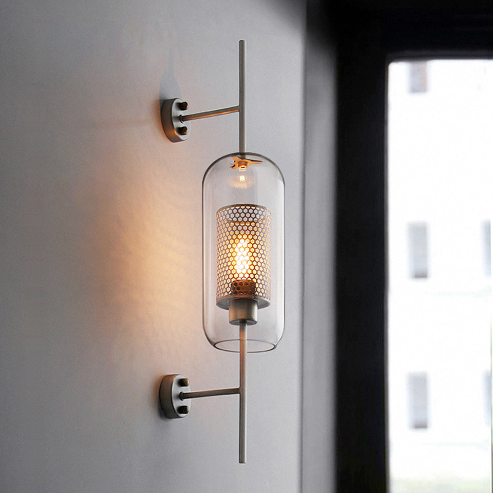 Oneal Industriële LED Wandlamp - Zilver/Goud - Binnen - Metaal/Glas