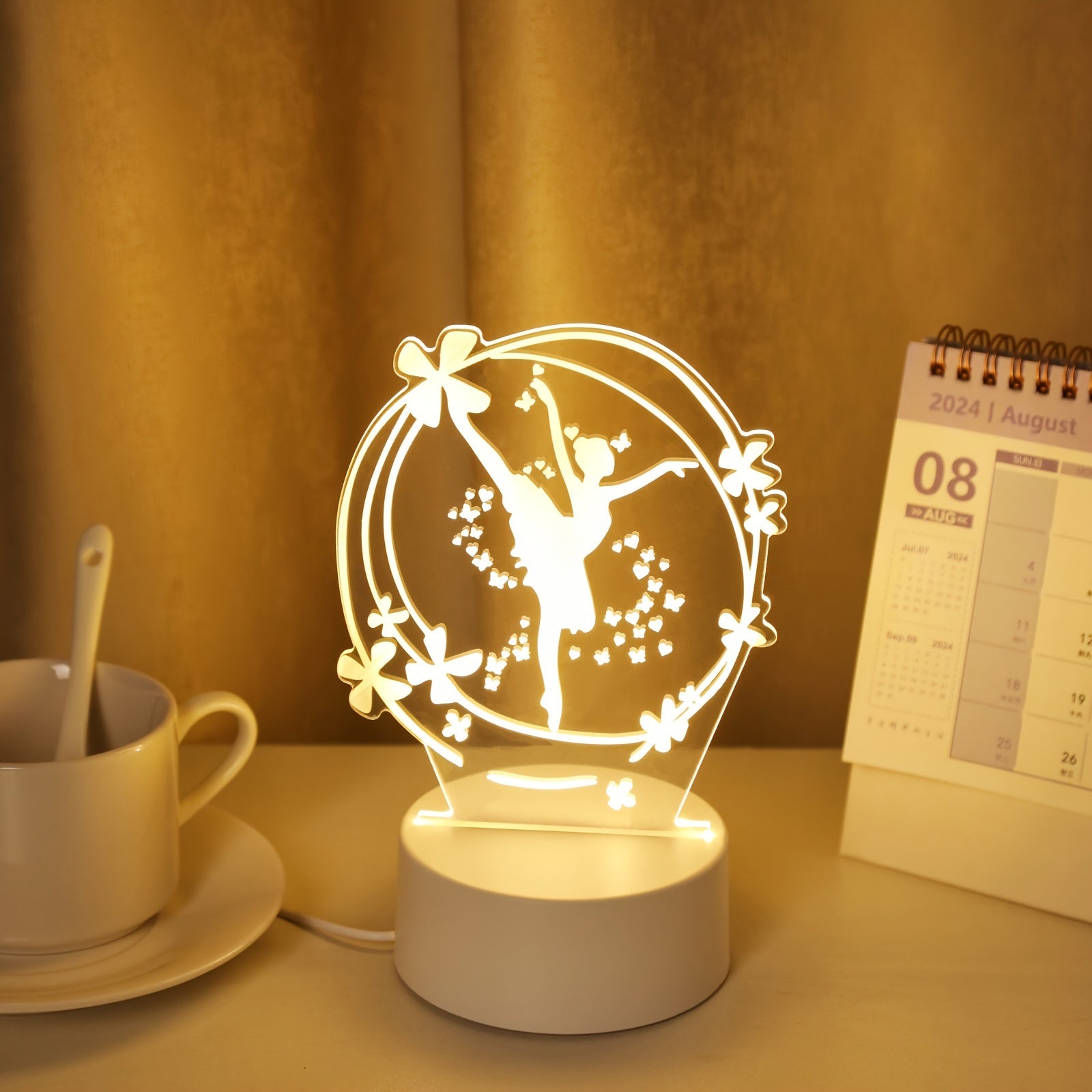 RuimteLamp - 3D Balletdanser LED Nachtlamp USB Gevoed