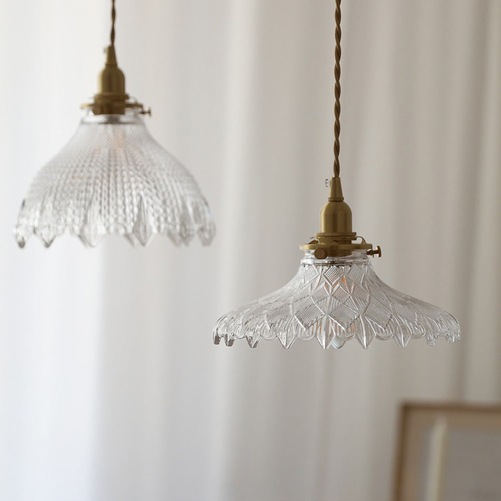 Mid-Century Vintage Glazen Schijf Hanglamp