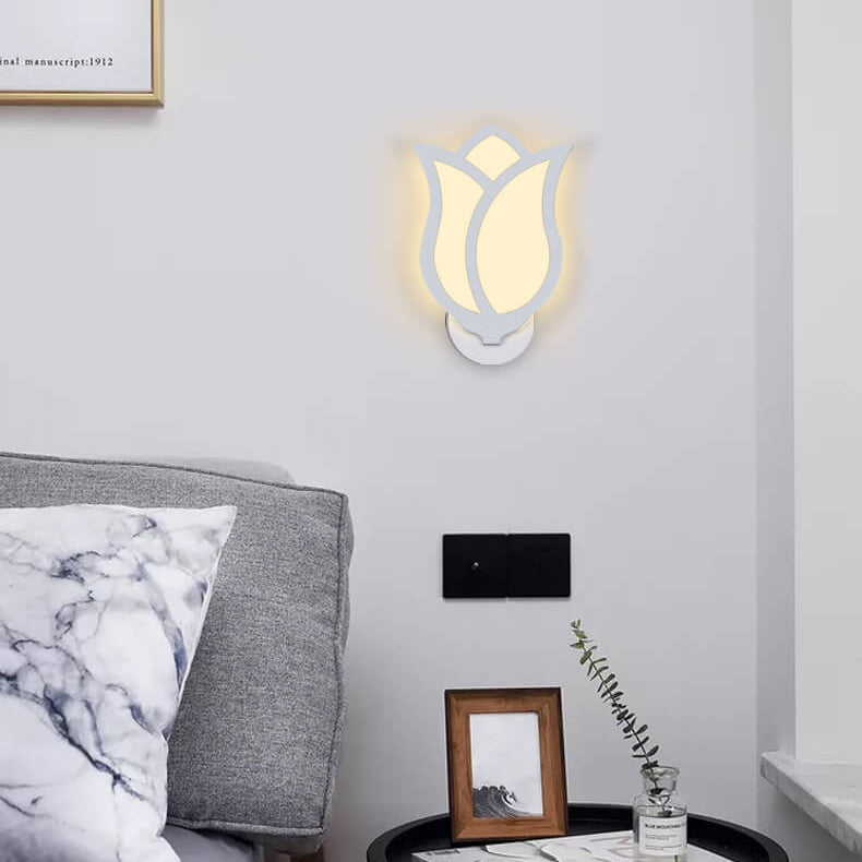 Moderne, minimalistische, creatieve LED-wandlamp in rozenontwerp