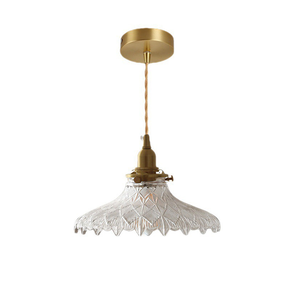 Mid-Century Vintage Glazen Schijf Hanglamp