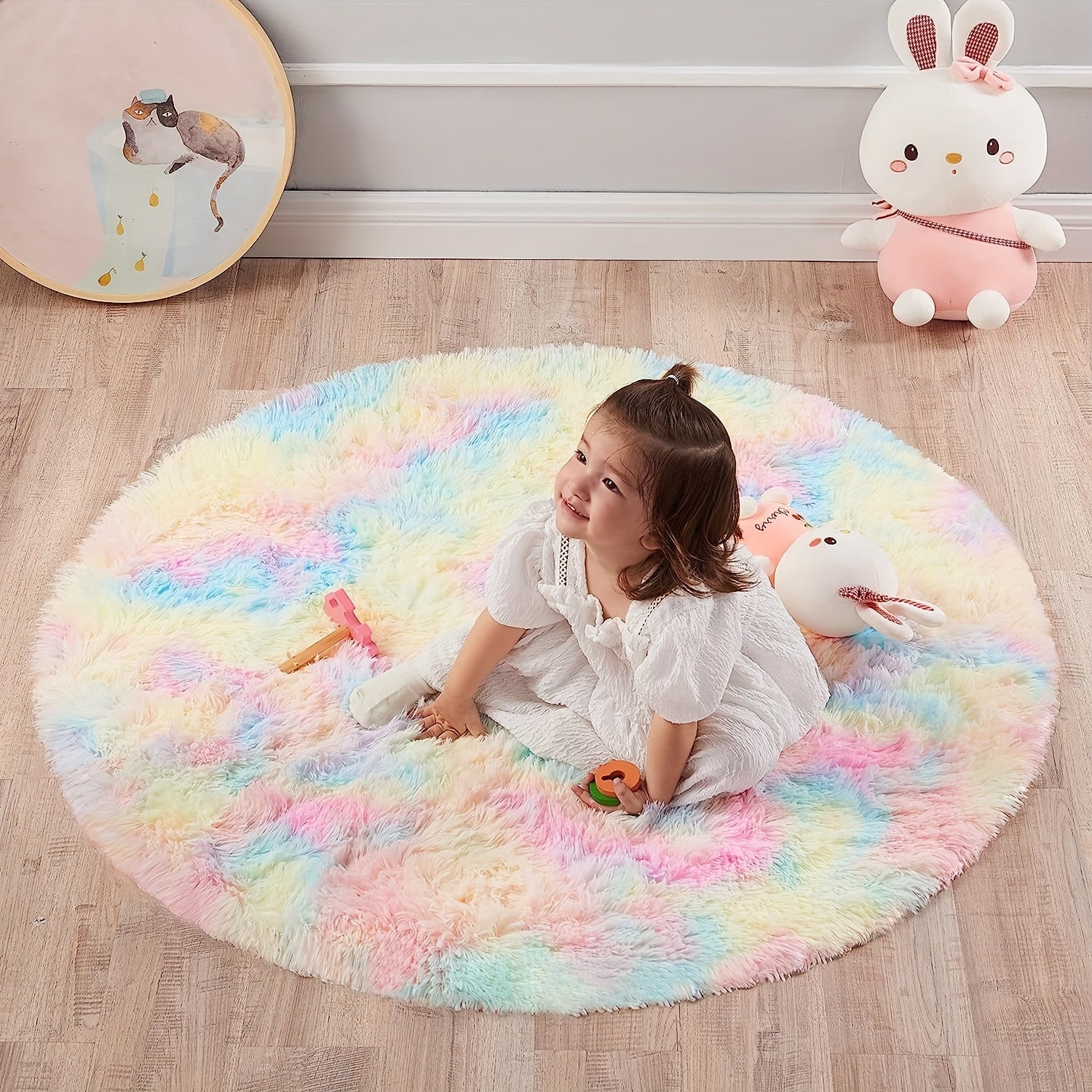 Ultra Soft Plush Rond Vloerkleed – Fluffy, Antislip, Waterdicht