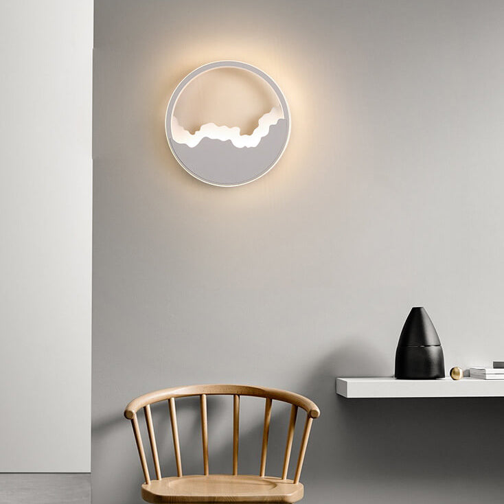 Moderne minimalistische ovale LED-wandlamp met verfijnde golf