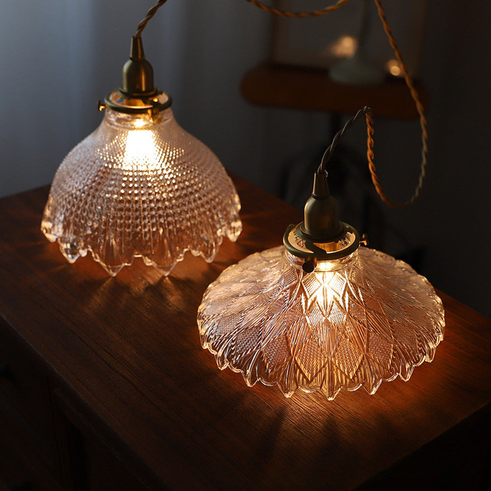 Mid-Century Vintage Glazen Schijf Hanglamp