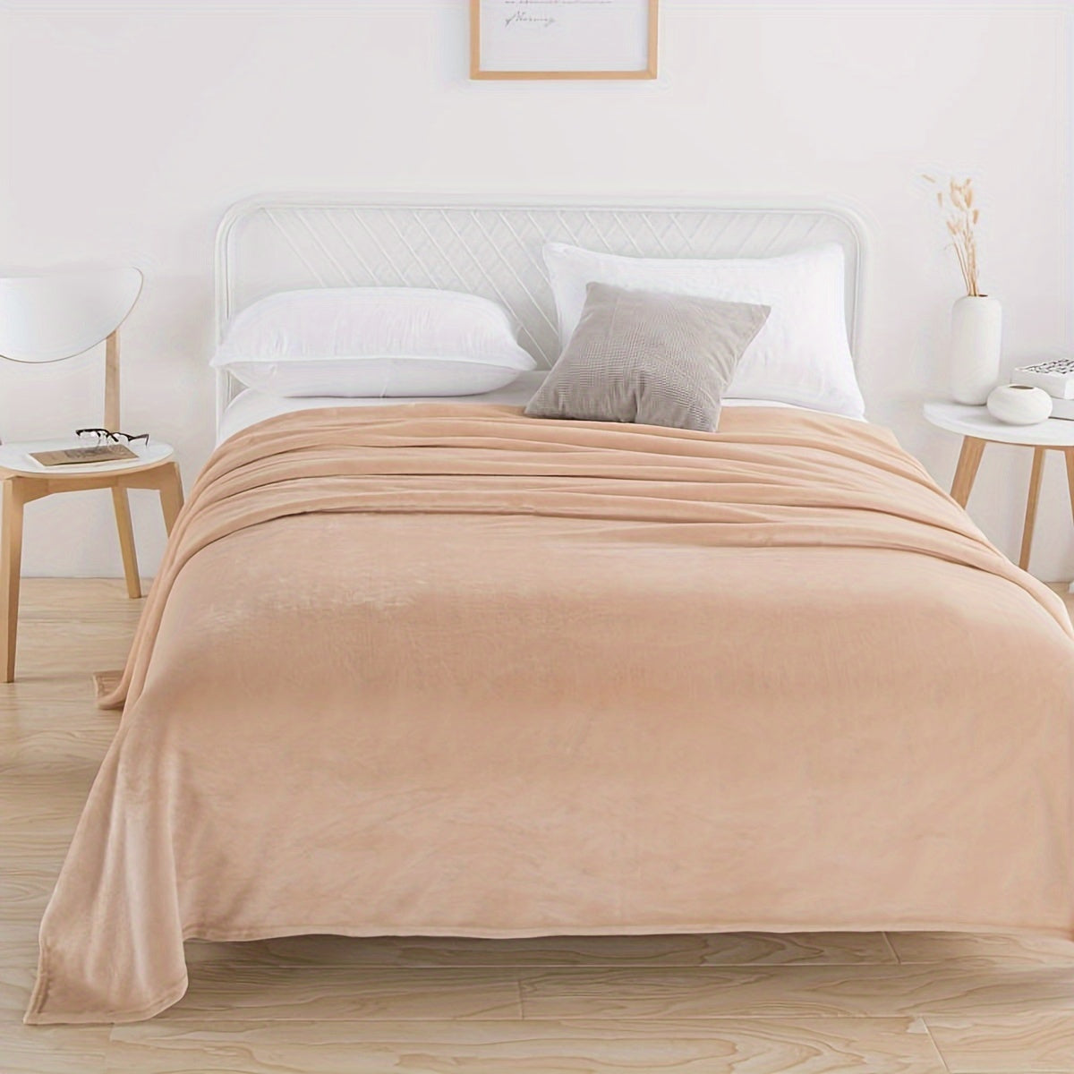 Luxe Effen Flanellen Fleece Deken - Hedendaags Stijl, Zacht en Comfortabel voor Bed en Interieur