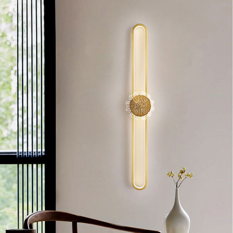 Industriële minimalistische LED-wandlamp met koperen ring