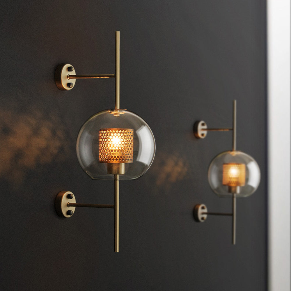 Oneal Industriële LED Wandlamp - Zilver/Goud - Binnen - Metaal/Glas