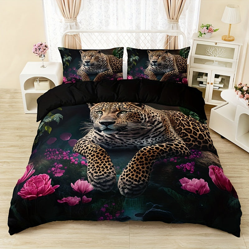 3-delige set - Dierenprint HD Digitale Bedset - Zacht en Warm voor Bank, Bed, Kantoor of Reizen - Voor Alle Seizoenen