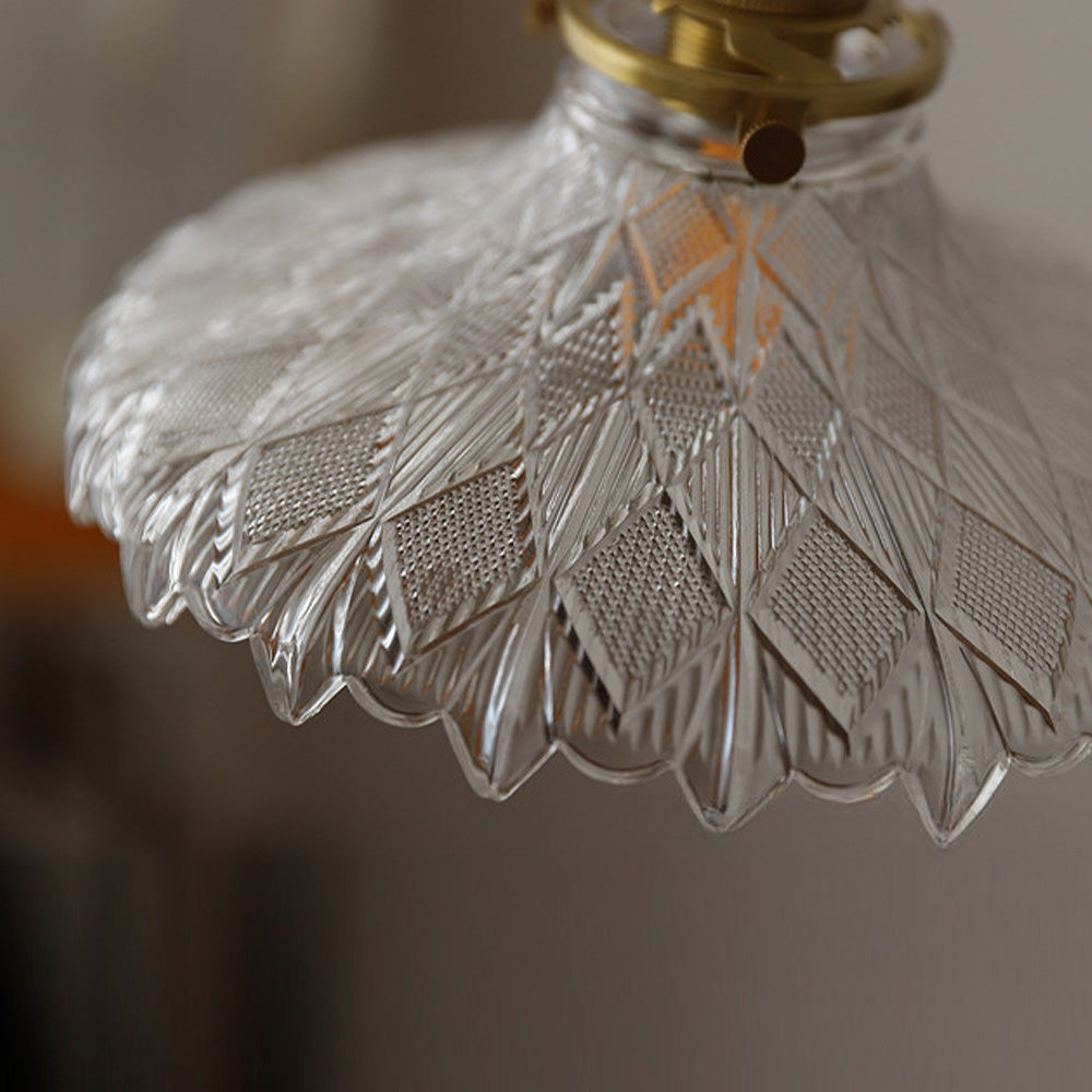 Mid-Century Vintage Glazen Schijf Hanglamp