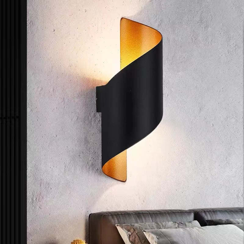 Orr Modern LED Wandlamp, Spiraal, Binnen, Wit/Zwart, Metaal