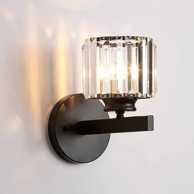 Herbert Moderne LED Wandlamp - Binnen - Zwart - Slaapkamer - Kristal/Metaal