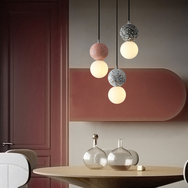 Aurora Kleine Moderne LED Hanglampen - Zwart en Wit Glas voor Eettafel