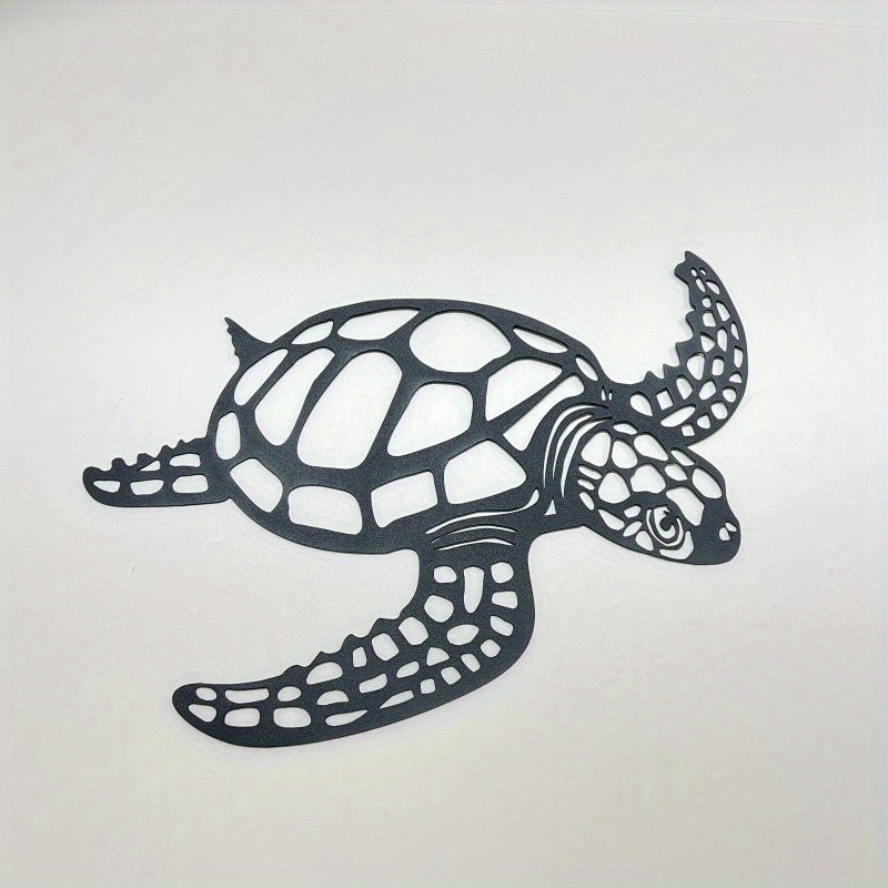 1 stuk Metalen Zeeschildpad Muurkunst - Handgemaakte Kustcharm voor Binnen Woonkamer Decor - Nautisch Strandthema Artistiek Accent