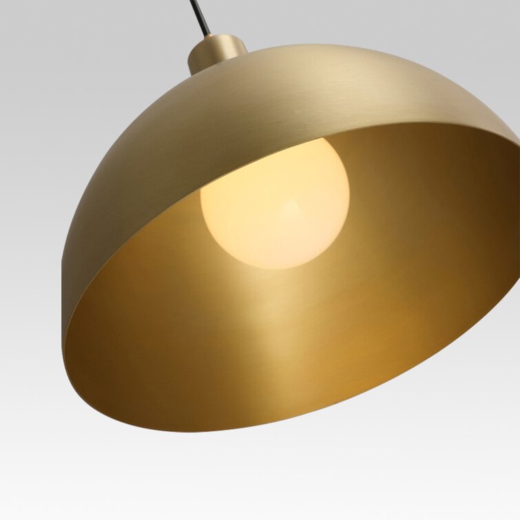 Mid-Century Moderne Messing Koepel Hanglamp