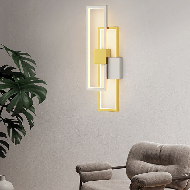 Minimalistische vierkante LED-wandlamp met ijzeren en siliconen frame