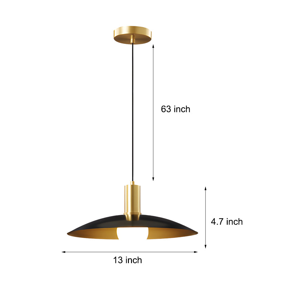 1-Licht Mid-Century Messing Hanglamp