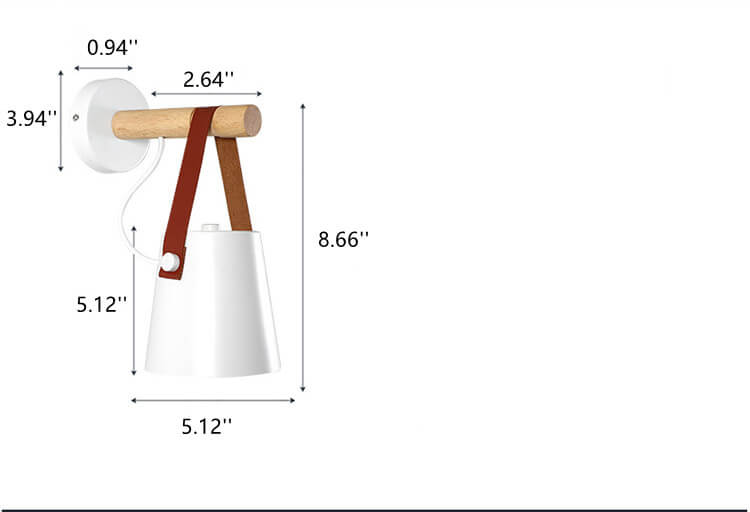 WoodGlow - Wandlamp met ijzeren lampenkap en houten arm