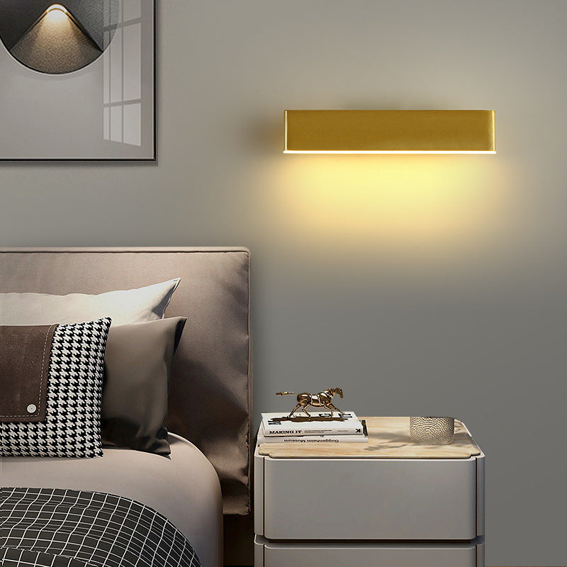 Aqsa Minimalistische LED Wandlamp - Zwart/Goud/Bruin, Slaapkamer, Metaal