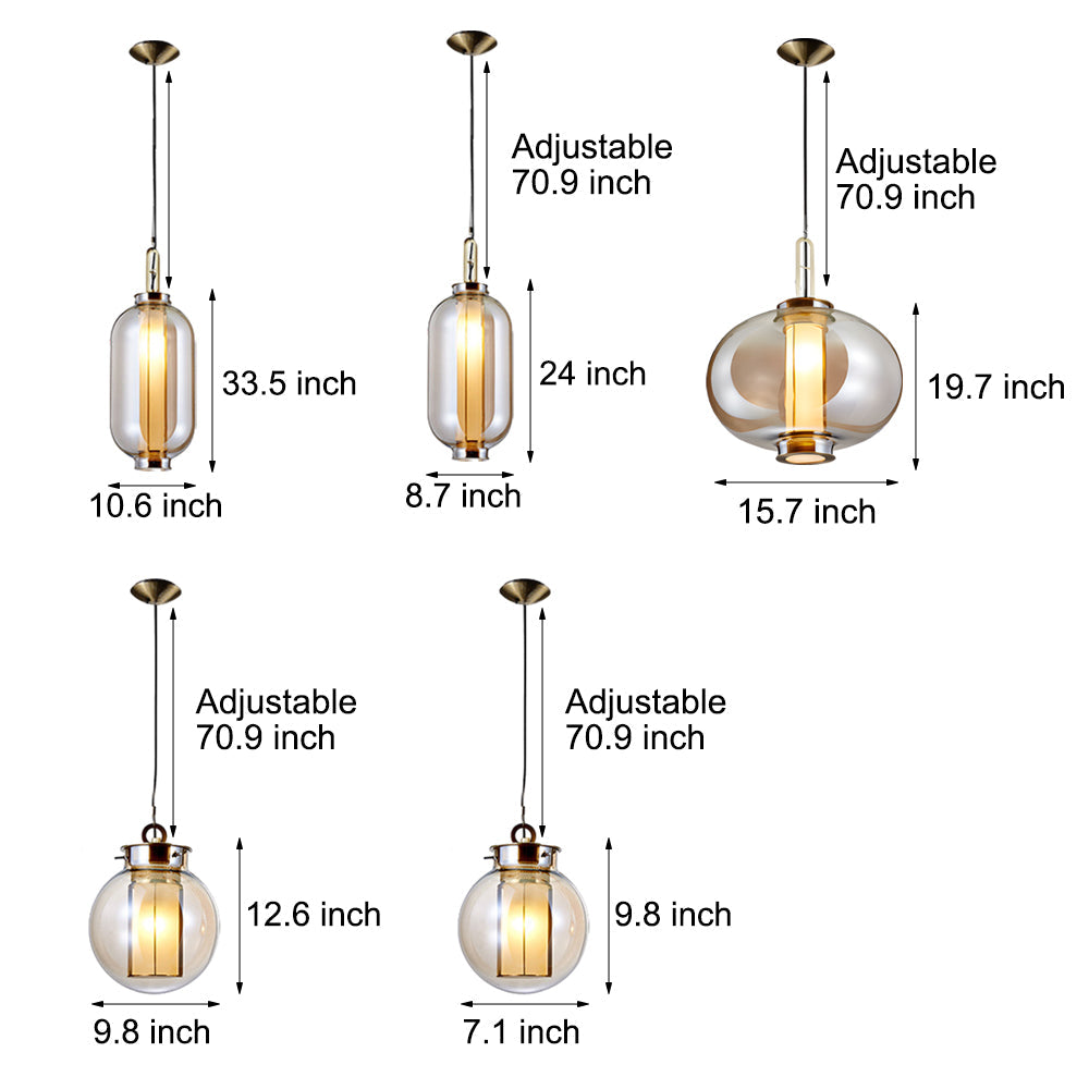 Amber Glazen Hanglamp