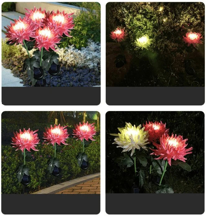 Chrysant tuinpaal LED verlichting op zonne-energie