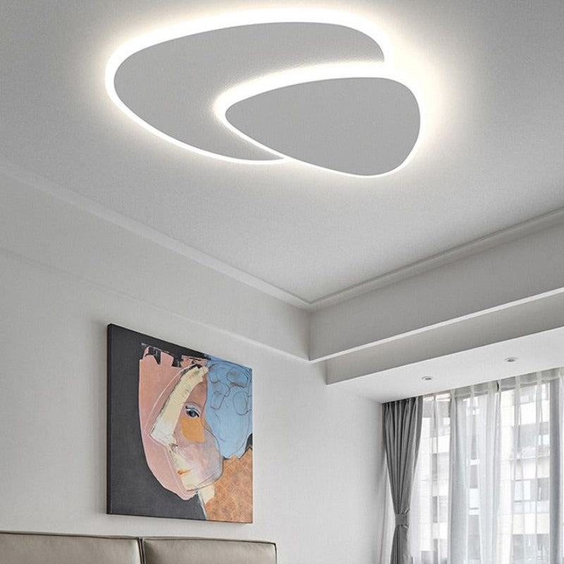 LunaGlow - Moderne LED Plafondlamp van Metaal en Acryl in Wit voor Slaapkamer