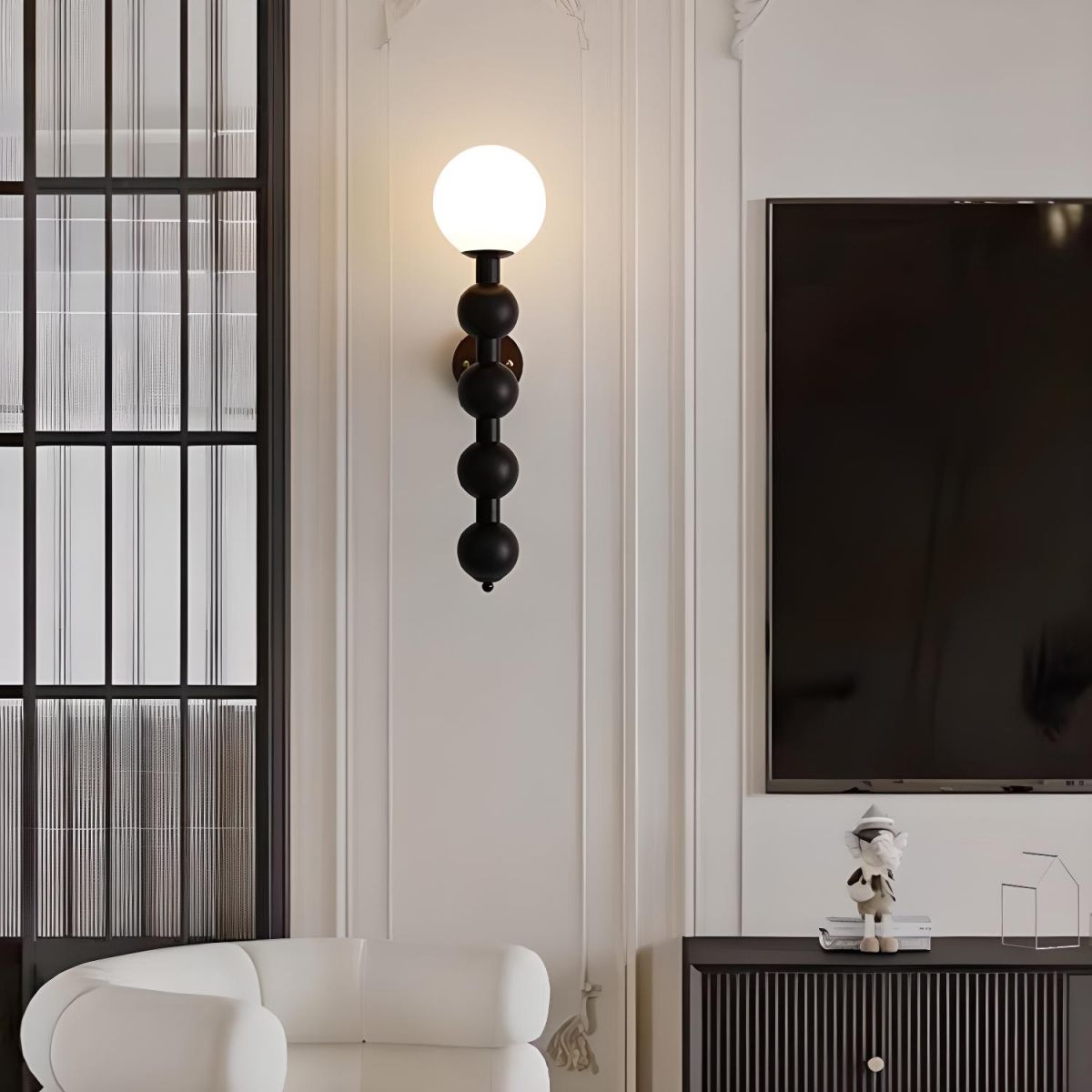 Bauhaus Lange Metalen Wandlamp met Meerdere Bollen