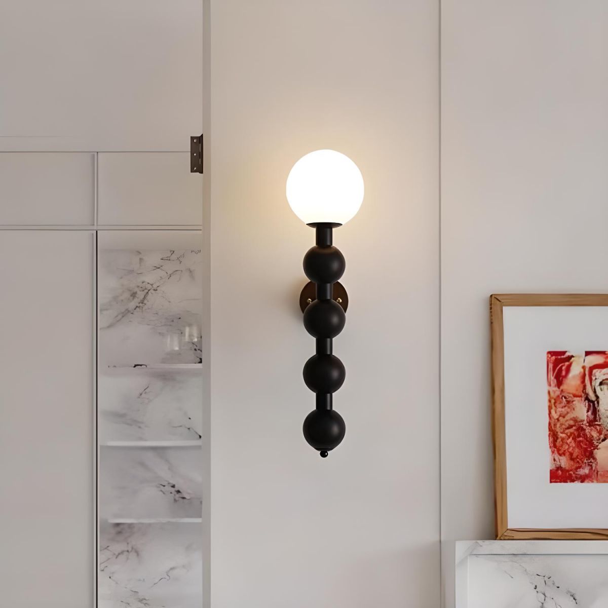 Bauhaus Lange Metalen Wandlamp met Meerdere Bollen