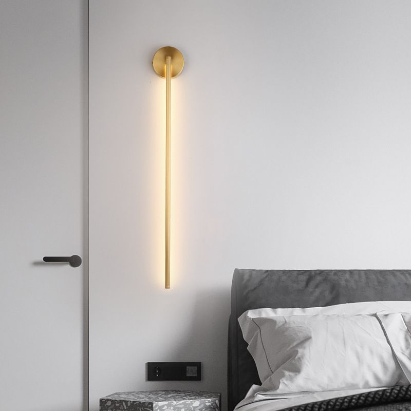 Elias Moderne Lineaire LED Wandleuchte Goud, Binnengebruik, Metaal, Badkamer