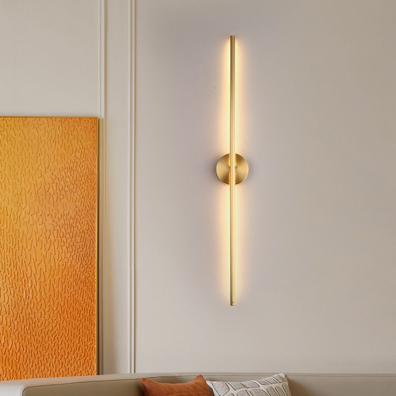 Elias Moderne Lineaire LED Wandleuchte Goud, Binnengebruik, Metaal, Badkamer