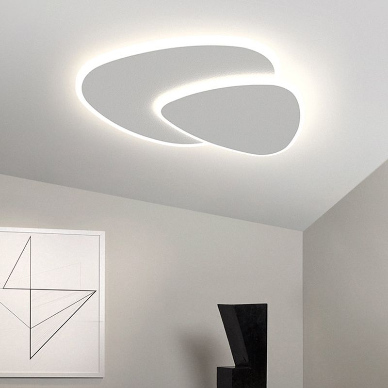 LunaGlow - Moderne LED Plafondlamp van Metaal en Acryl in Wit voor Slaapkamer