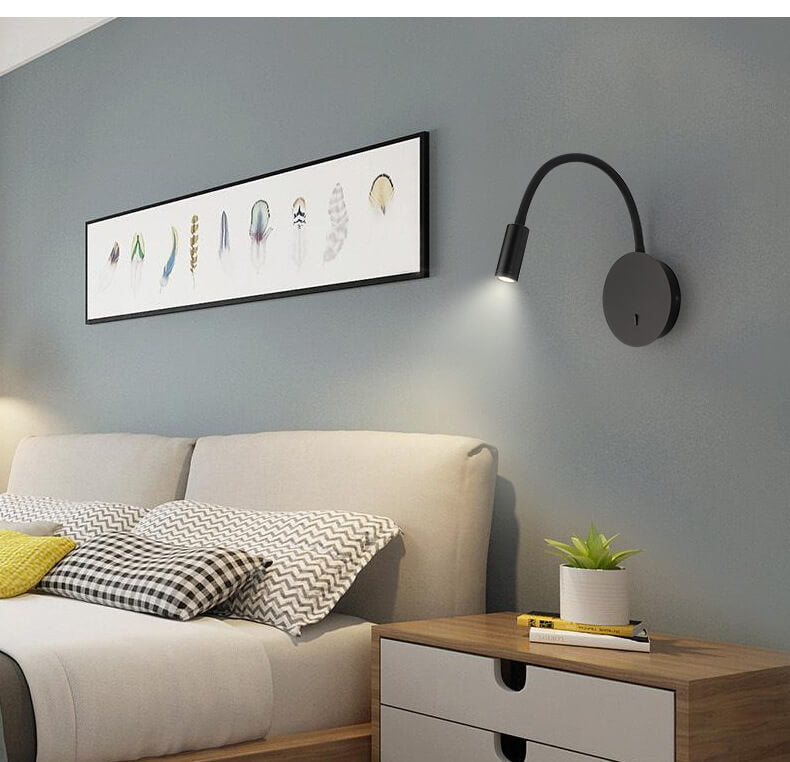 Minimalistische 1-licht LED-wandlamp met 360-graden verstelbaarheid