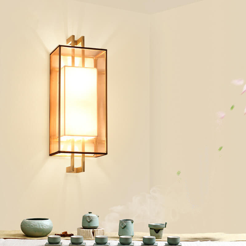 Minimalistische 1-licht wandlamp "Chinese Elements" van stof