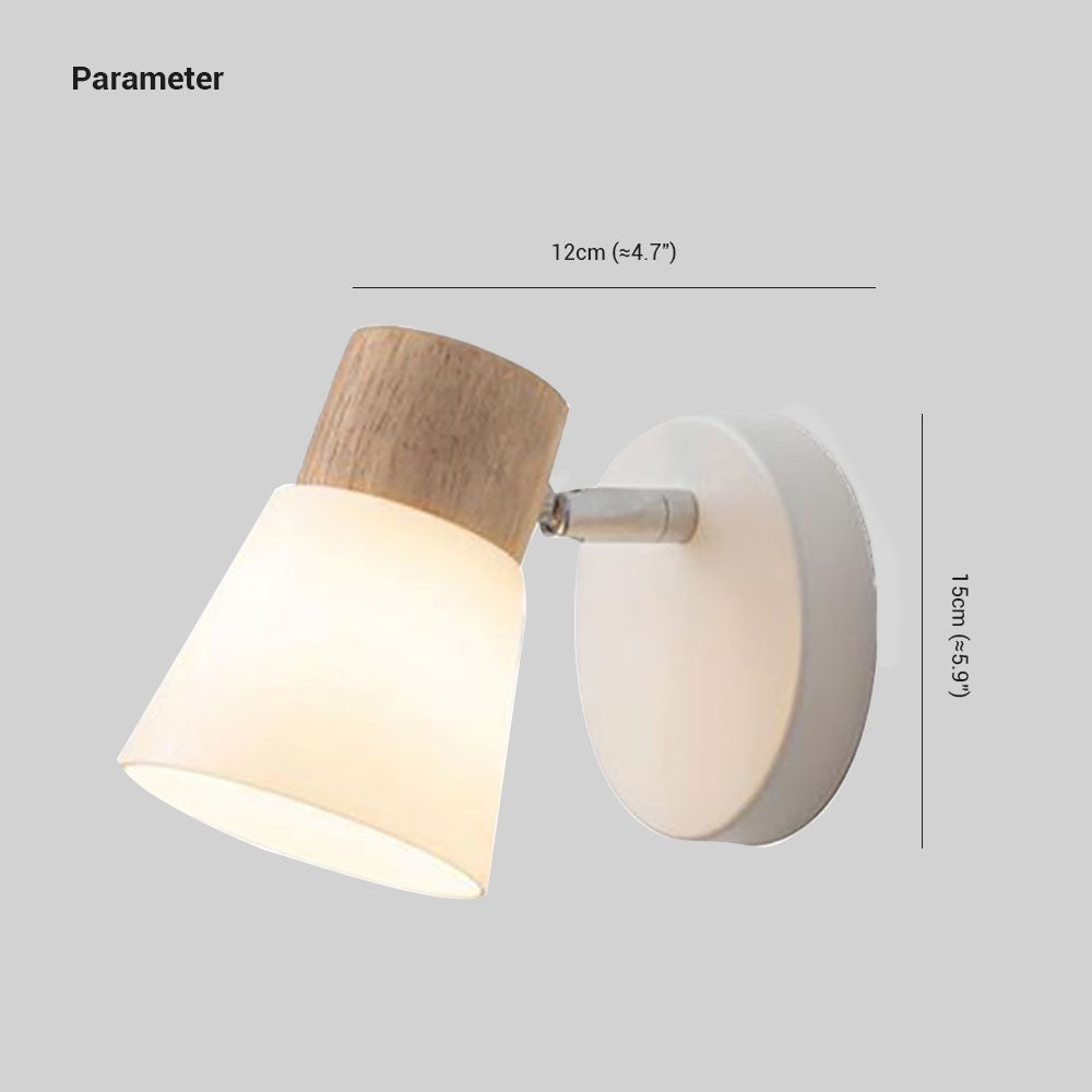 Ozawa Nordic LED Wandlamp Hout/Glas Woonkamer/Eetkamer Wit