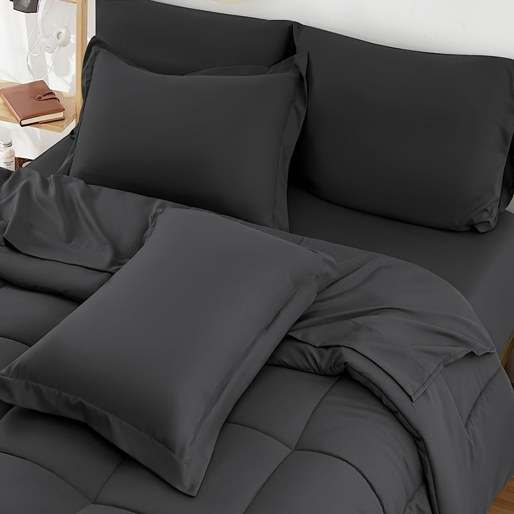 3-delige Comforter Set (1Dekbed + 2Kussensloop, Zonder Inzet), Zachte Ademende Dekbedvulling Box Steek Quilt Hotelkwaliteit Comforter, Machinewasbaar