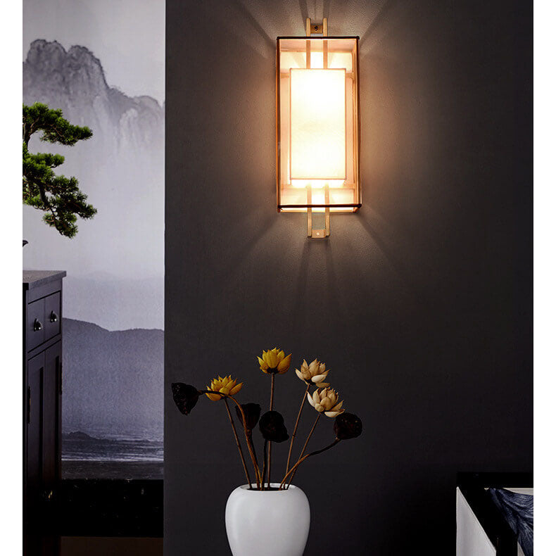 Minimalistische 1-licht wandlamp "Chinese Elements" van stof