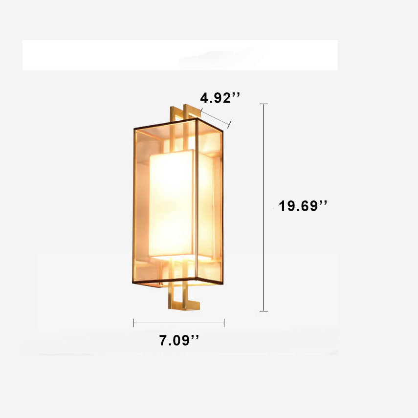 Minimalistische 1-licht wandlamp "Chinese Elements" van stof