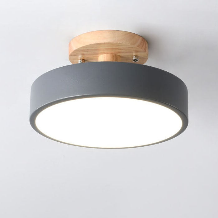 Scandinavische Stijl Ronde LED Semi-Inbouw Plafondlamp