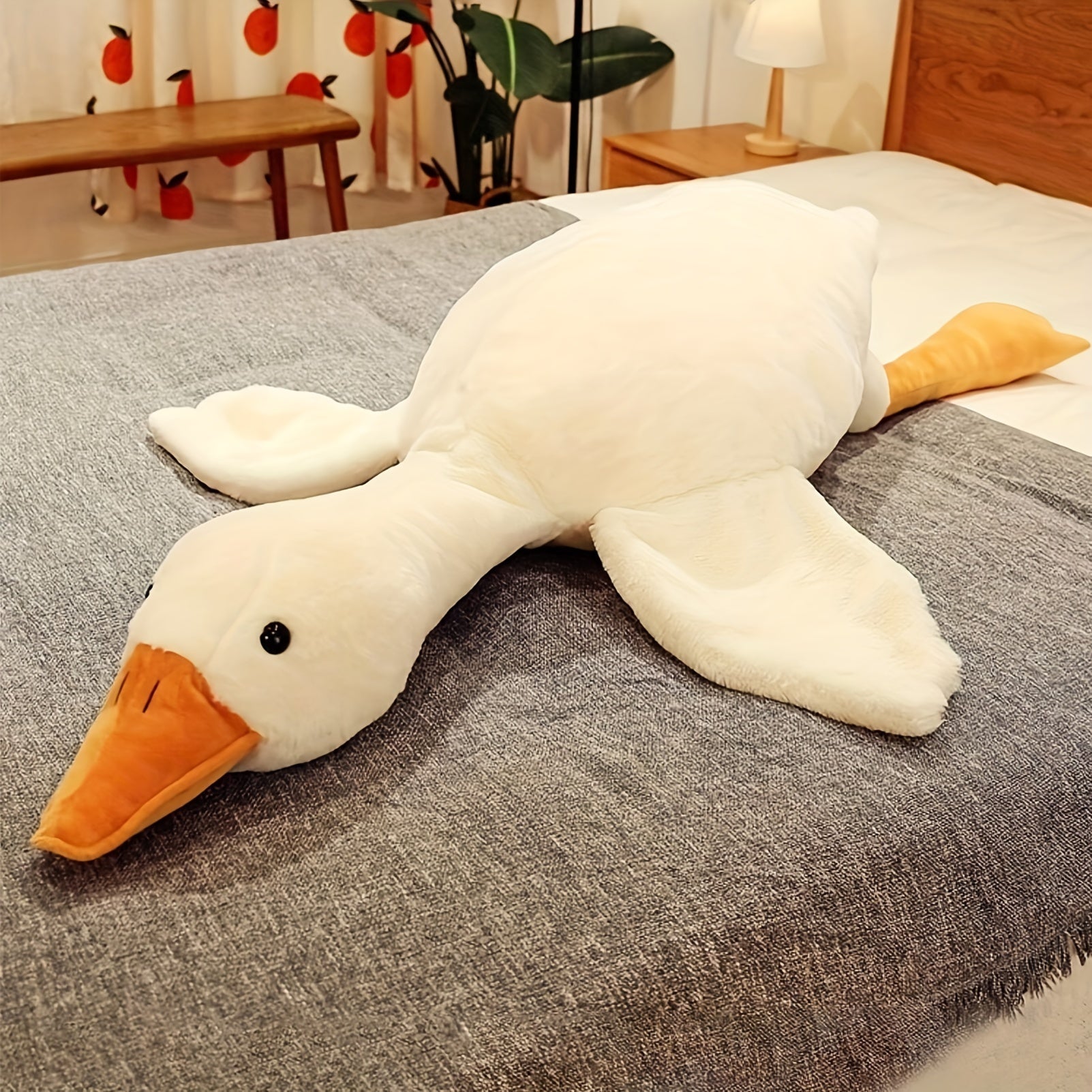 Soft White Duck Pluche Speelgoed - Grote Zwaan Gans Knuffel, Fluffy Vloermat voor Kinderkamer en Huisdecoratie