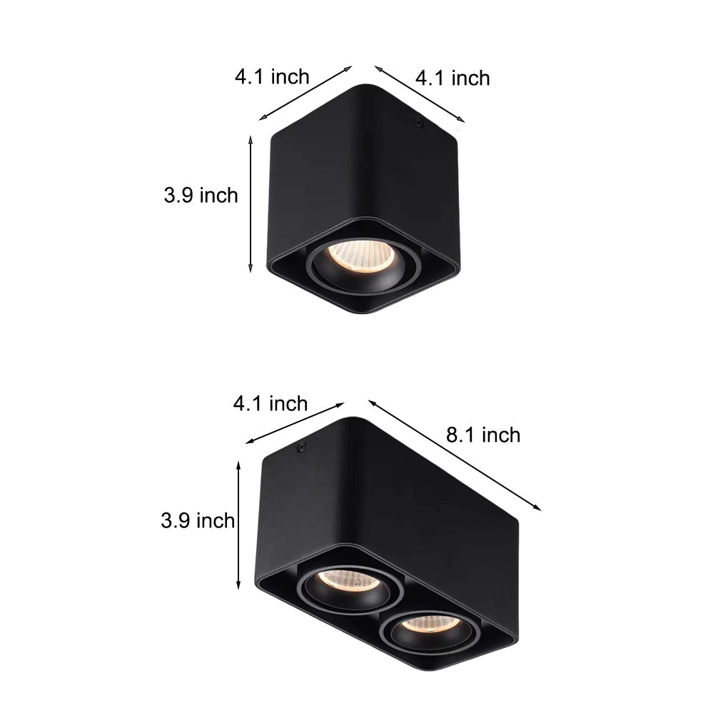 FlexiSquare - Dimbare LED Plafondroosterlamp met Verstelbare Vierkante Lampkop