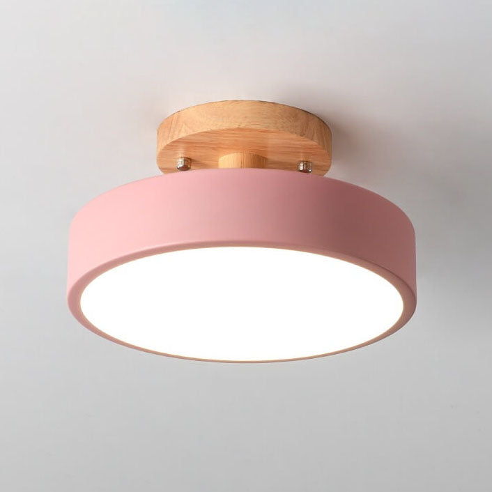 Scandinavische Stijl Ronde LED Semi-Inbouw Plafondlamp